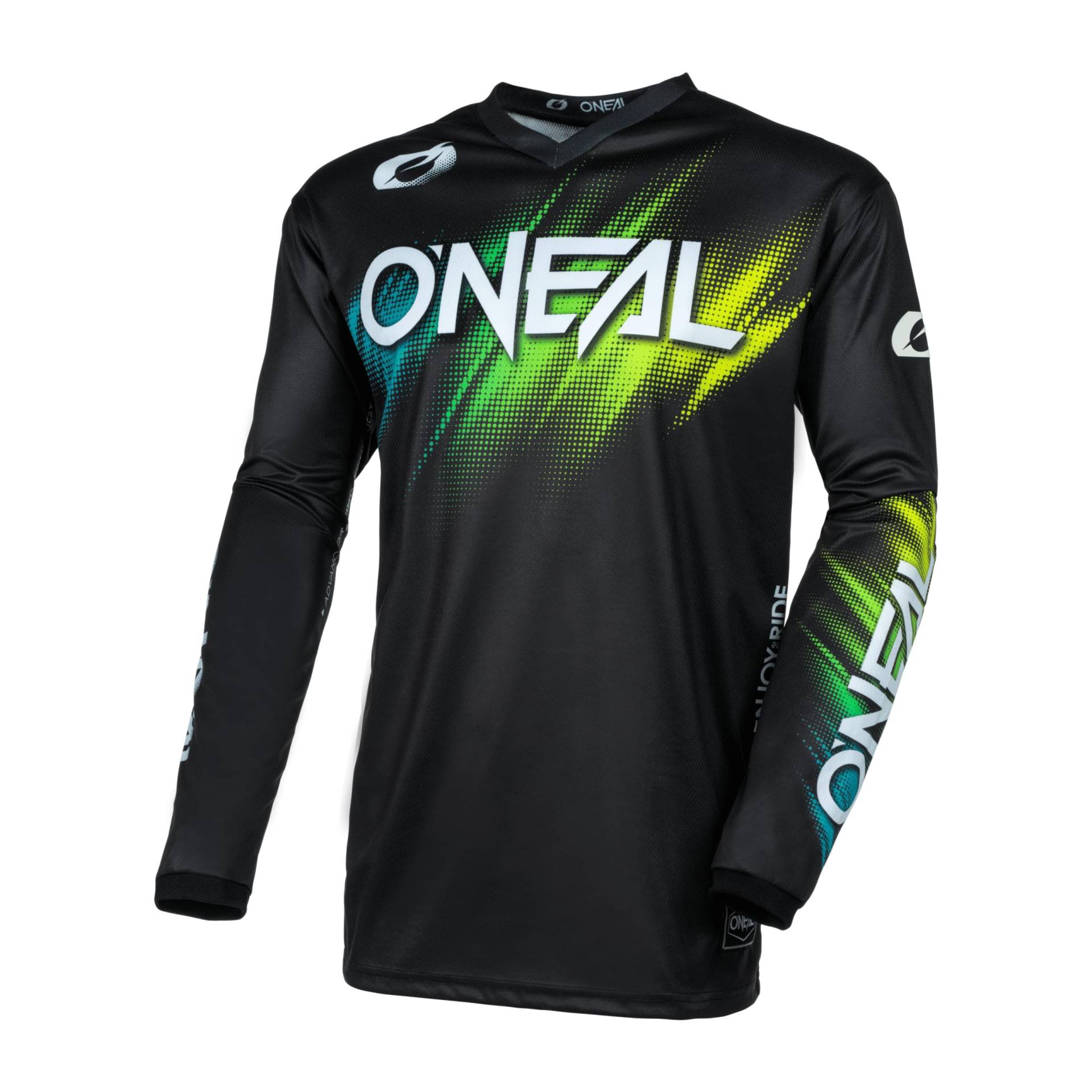 O'NEAL | Motocross-Jersey Langarm | MX Enduro | Gepolsterter Ellbogenschutz, V-Ausschnitt, atmungsaktiv | Element Jersey Voltage V.24 | Erwachsene | Schwarz Grün | Größe L O'NEAL | Motocross-Jersey Langarm | MX Enduro | Gepolsterter Ellbogenschutz, V-Ausschnitt, atmungsaktiv | Element Jersey Voltage V.24 | Erwachsene | Schwarz Grün | Größe L von O'NEAL