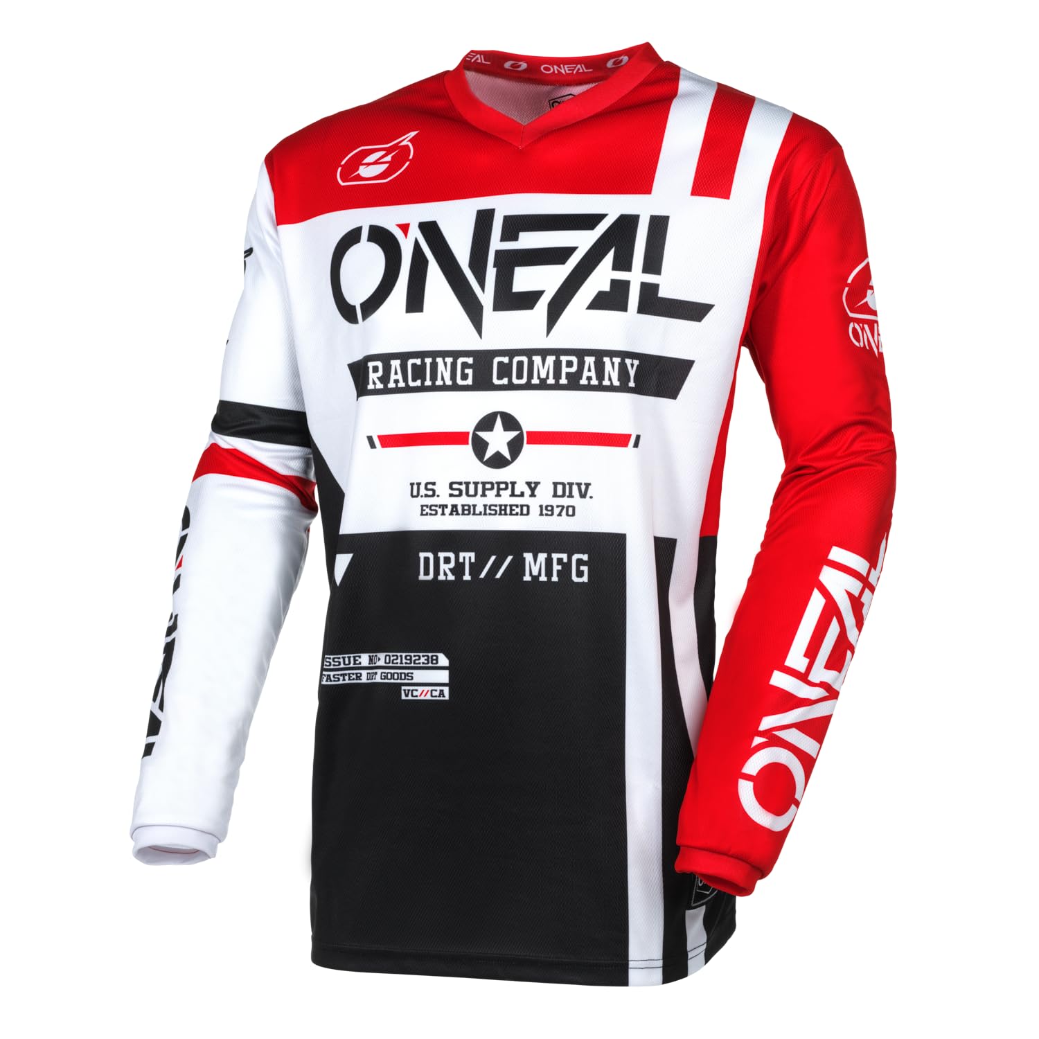 O'NEAL | Motocross-Jersey Langarm | MX Enduro | Gepolsterter Ellbogenschutz, V-Ausschnitt, atmungsaktiv | Element Jersey Warhawk V.24 | Erwachsene | Schwarz Weiß Rot | Größe XXL O'NEAL | Motocross-Jersey Langarm | MX Enduro | Gepolsterter Ellbogenschutz, V-Ausschnitt, atmungsaktiv | Element Jersey Warhawk V.24 | Erwachsene | Schwarz Weiß Rot | Größe XXL von O'NEAL