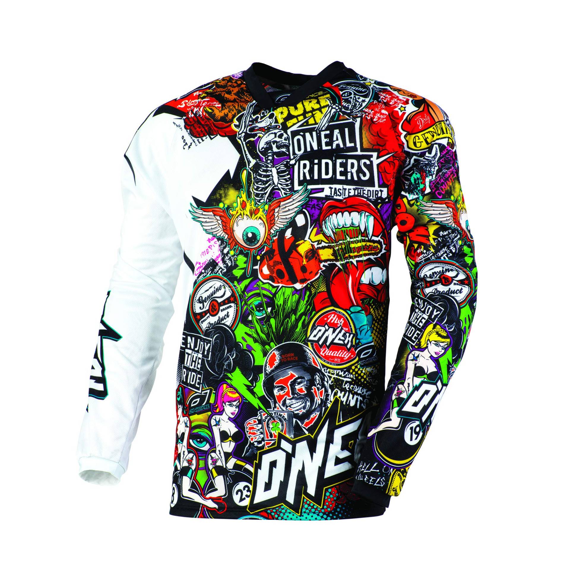 O'NEAL | Motocross Langarm-Shirt | MX Enduro Motorrad | Schnell trocknendes und leichtes Performance-Material, kragenloses Design | Mayhem Jersey Crank | Erwachsene | Schwarz Multi | Größe XXL O'NEAL | Motocross Langarm-Shirt | MX Enduro Motorrad | Schnell trocknendes und leichtes Performance-Material, kragenloses Design | Mayhem Jersey Crank | Erwachsene | Schwarz Multi | Größe XXL von O'NEAL