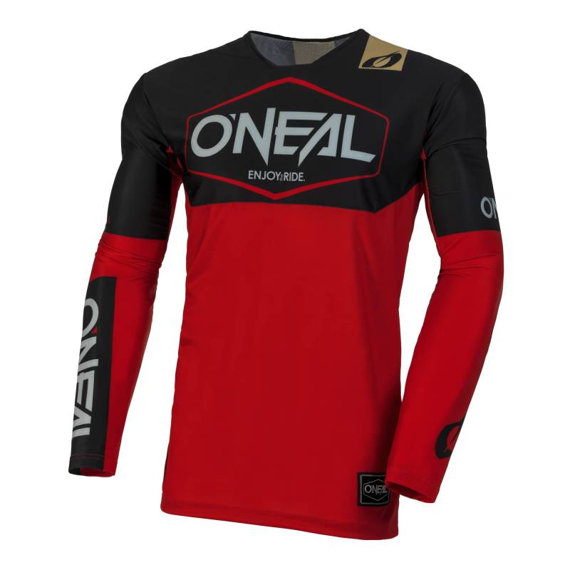 O'NEAL | Motocross-Shirt Langarm | MX MTB Mountainbike | Leichtes Material, ergonomischer Slim Fit Schnitt für perfekte Passform | Mayhem Jersey Hexx V.24 | Erwachsene | Rot Schwarz | Größe S von O'NEAL