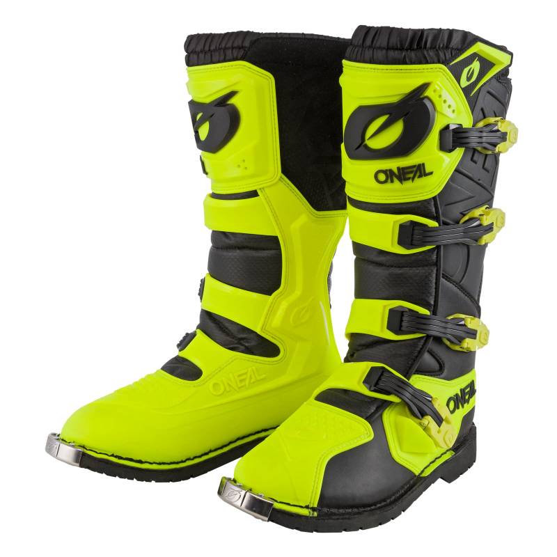 O'NEAL | Motocross-Stiefel | Enduro Motorrad | Komfort Air-Mesh-Innenleben, vier Verschlussschnallen, hochwertiges Synthetik-Matherial | Boots Rider Pro | Erwachsene | Schwarz Neon-Gelb | Größe 49 von O'NEAL