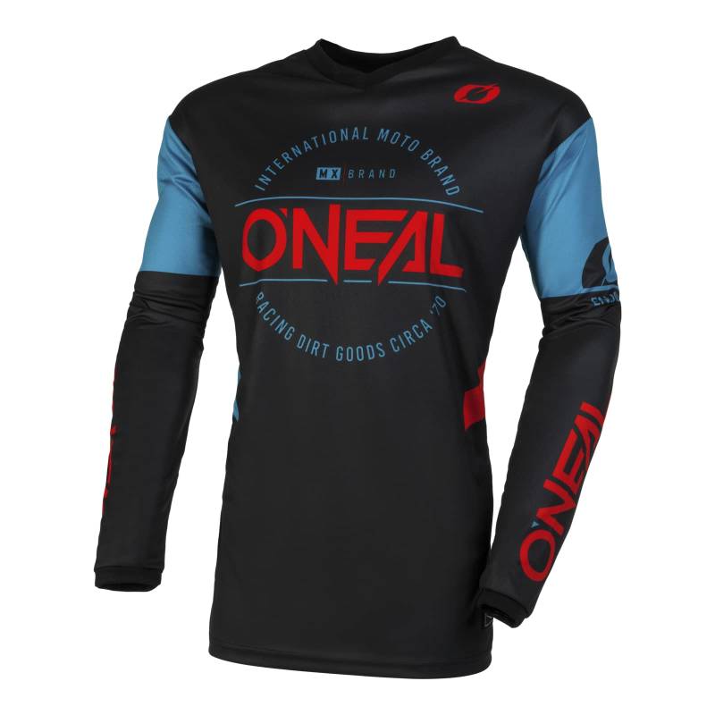 O'NEAL | Motocross-Trikot | Enduro MX | Atmungsaktives Material, gepolsterter Ellenbogenschutz, Passform für maximale Bewegungsfreiheit | Element Jersey Brand V.23 | Erwachsene | Schwarz Blau | XXL von O'NEAL