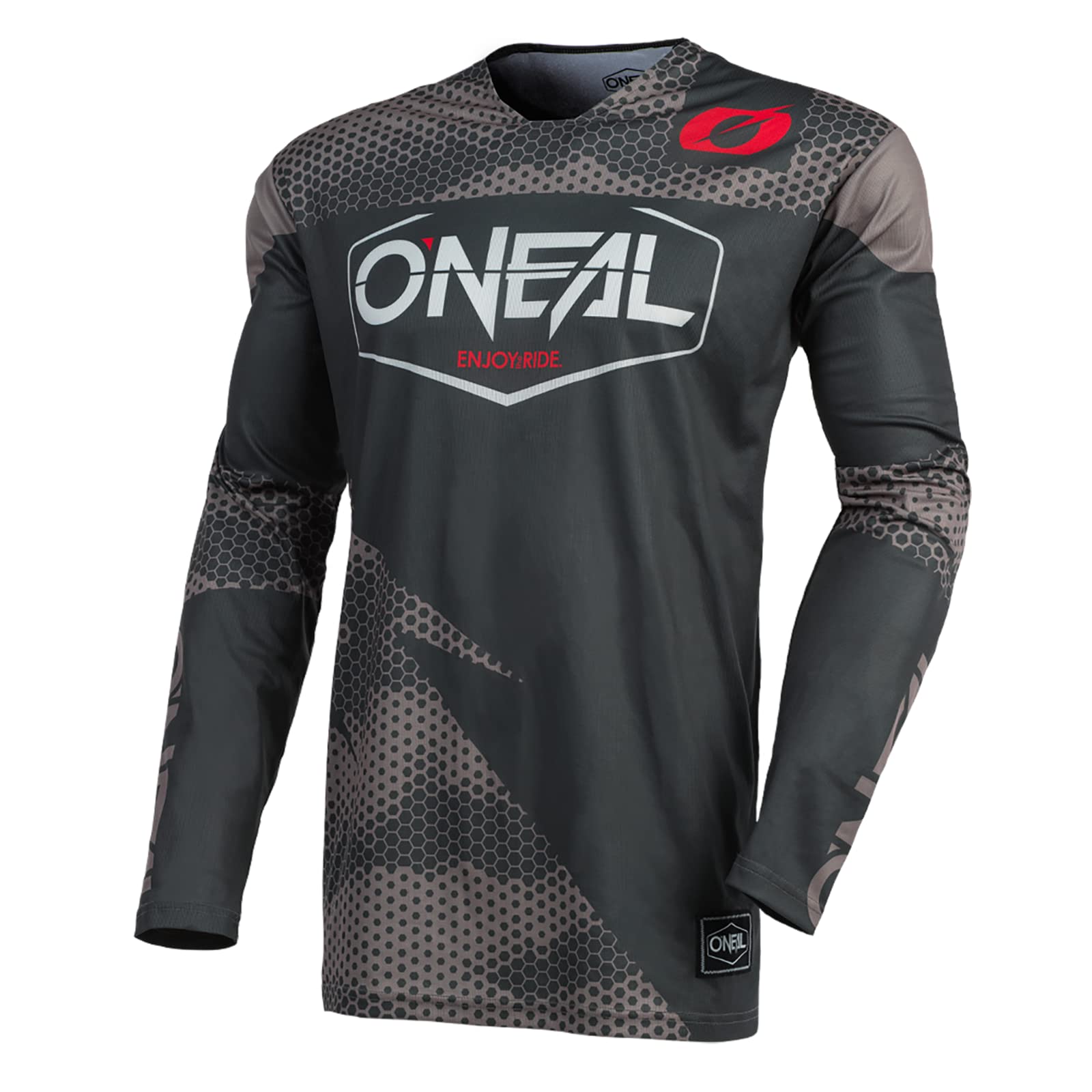 O'NEAL | Motocross-Trikot | Enduro Motorrad | Schnell trocknendes Performance-Material, kragenloses Design, Athletische Passform | Jersey Mayhem Covert | Erwachsene | Charcoal Grau | Größe L von O'NEAL