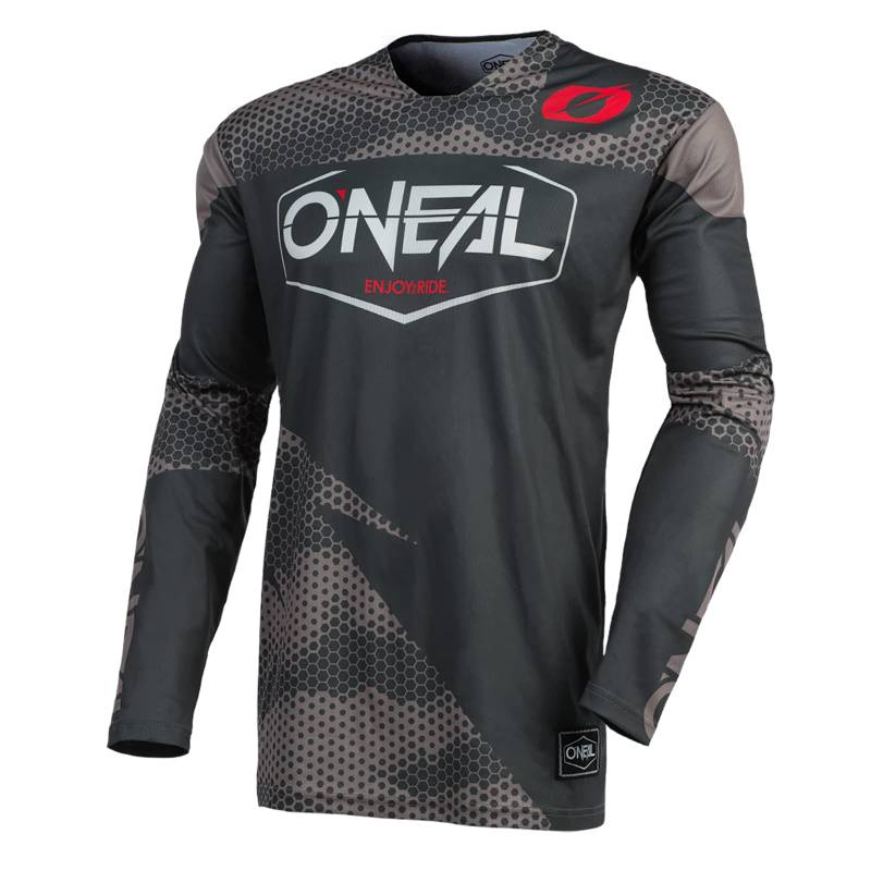 O'NEAL | Motocross-Trikot | Enduro Motorrad | Schnell trocknendes Performance-Material, kragenloses Design, Athletische Passform | Jersey Mayhem Covert | Erwachsene | Charcoal Grau | Größe L von O'NEAL