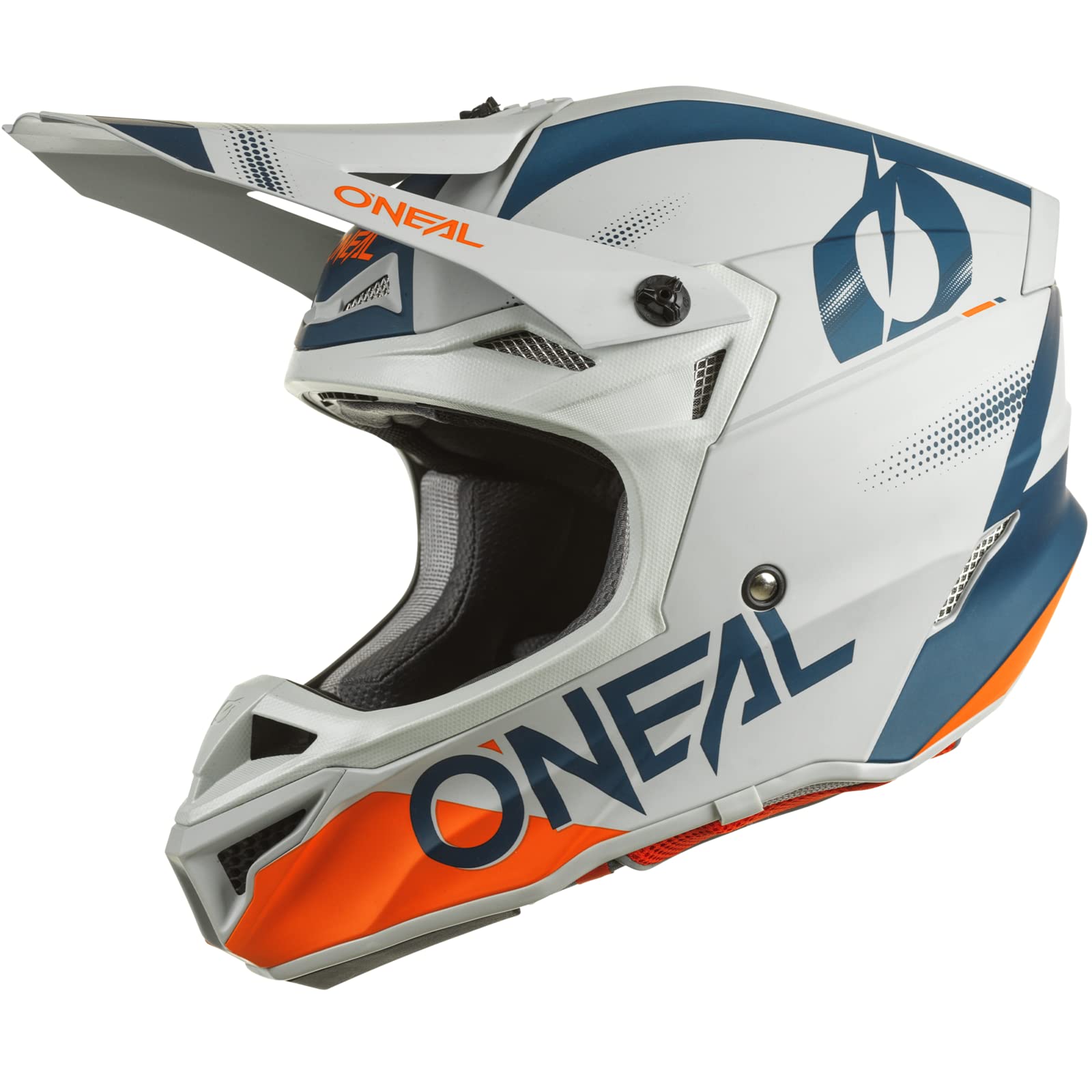 O'NEAL | Motocrosshelm | MX Enduro | 2 Außenschalen & 2 EPS für erhöhte Sicherheit, ABS Schale, Nasenschutz aus Gummi | 5SRS Polyacrylite Helmet Haze V.22 | Erwachsene | Blau Orange | M von O'NEAL