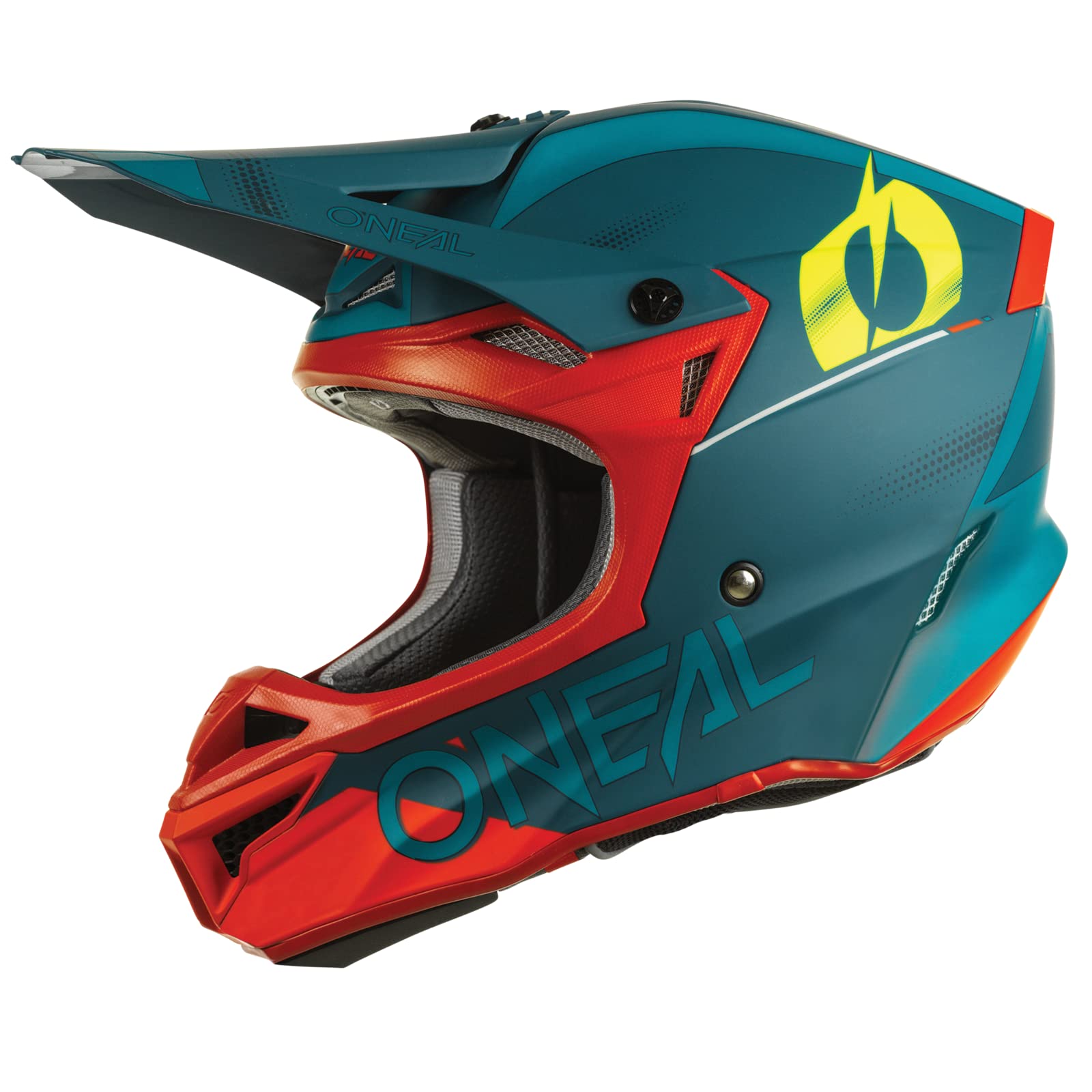 O'NEAL | Motocrosshelm | MX Enduro | 2 Außenschalen & 2 EPS für erhöhte Sicherheit, ABS Schale, Nasenschutz aus Gummi | 5SRS Polyacrylite Helmet Haze V.22 | Erwachsene | Blau Rot | M von O'NEAL