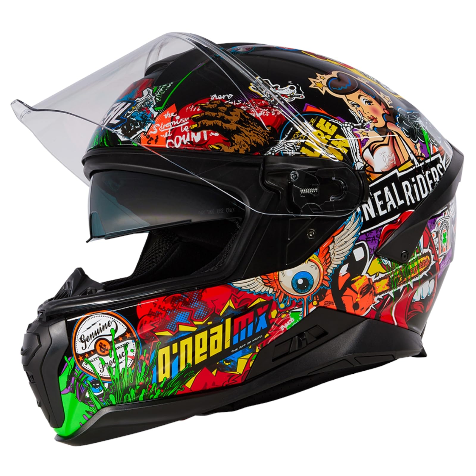 O'NEAL | Motorradhelm | Enduro Adventure Street | ABS-Schale, integrierte Sonnenblende | Challenger Helmet | Erwachsene | Schwarz Grau Rot | Größe XS von O'NEAL
