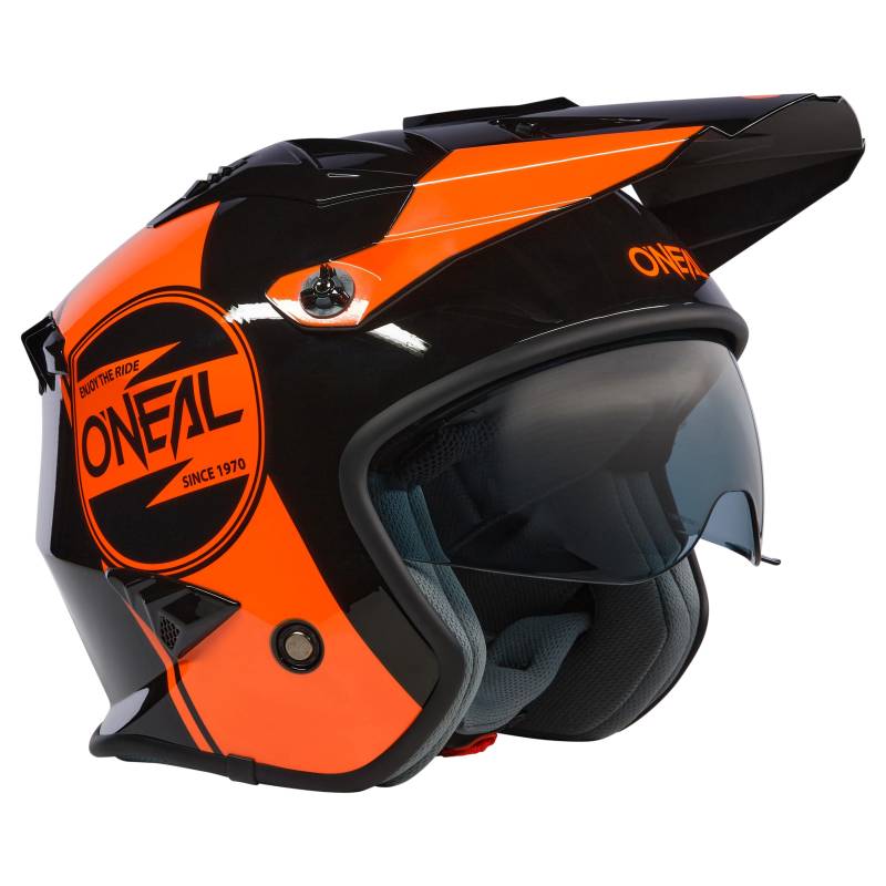 O'NEAL | Motorradhelm | Enduro Adventure Street |ABS-Schale, integrierte Sonnenblende | Volt Helmet Corp V.24 | Erwachsene | Schwarz Orange | Größe M von O'NEAL