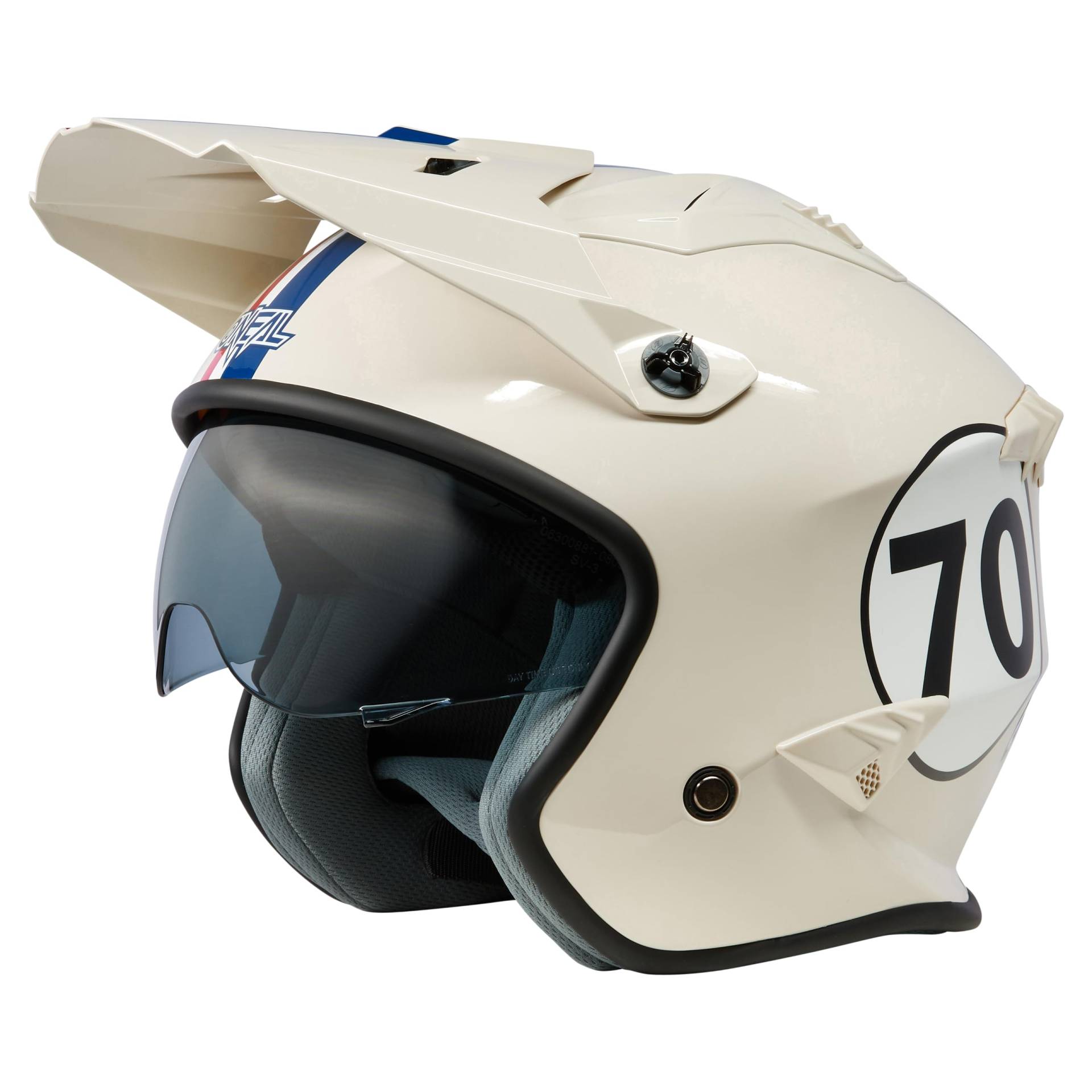 O'NEAL | Motorradhelm | Enduro Adventure Street | ABS-Schale, integrierte Sonnenblende | Volt Helmet Herbie V.24 | Erwachsene | Weiß Rot Blau| Größe M von O'NEAL