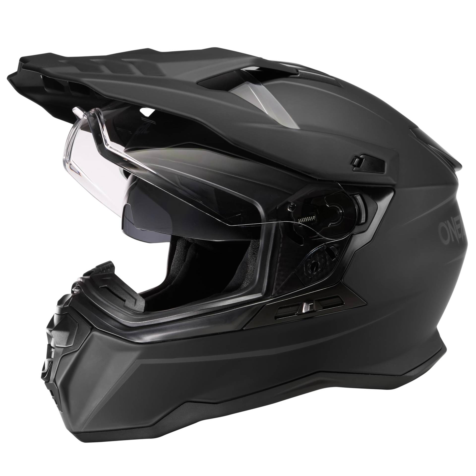 O'NEAL | Motorradhelm | Enduro Touring Adventure Street | Guter Fit, Pinlock & Bluetooth fähig, integrierte Sonnenblende| D-SRS Helmet Solid V.24 | Erwachsene | Schwarz | Größe L von O'NEAL