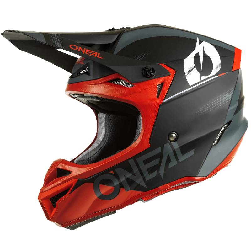 O'NEAL | Motocrosshelm | MX Enduro | 2 Außenschalen & 2 EPS für erhöhte Sicherheit, ABS Schale, Nasenschutz aus Gummi | 5SRS Polyacrylite Helmet Haze V.22 | Erwachsene | Schwarz Rot | S von O'NEAL