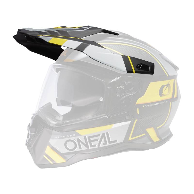 O'NEAL | Mountainbike-Ersatzteile | MTB Motocross | Ersatzschirm für den D-SRS Helmet Square V.23 | Spare Visor D-SRS Helmet Square V.23 | Schwarz Grau Neon-Gelb | One Size von O'NEAL