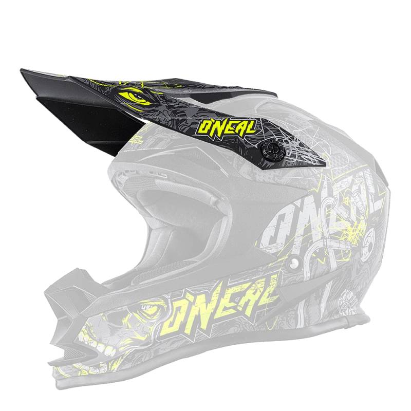 O'NEAL | Mountainbike-Helm-Ersatzteile | MTB Enduro Mountainbike | Ersatzschirm Helm Evo | 7SRS Helmet Evo Menace | Grau Neon-Gelb | One Size von O'NEAL