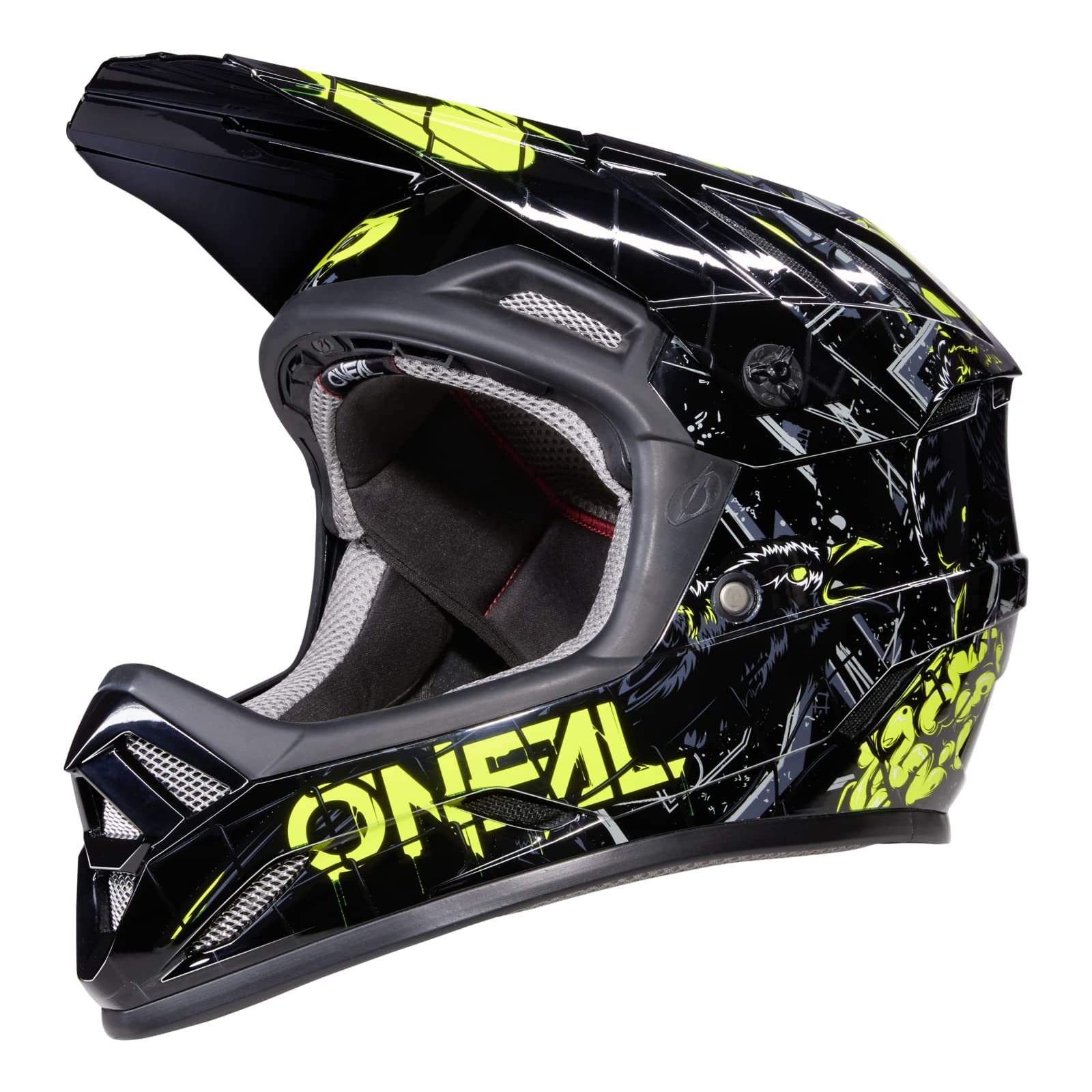 O'NEAL | Mountainbike-Helm | MTB Downhill | Sicherheitsnorm EN1078, Ventilationsöffnungen für Luftstrom & Kühlung, ABS Außenschale | Backflip Helmet Zombie | Erwachsene | Schwarz Neon-Gelb | Größe L von O'NEAL