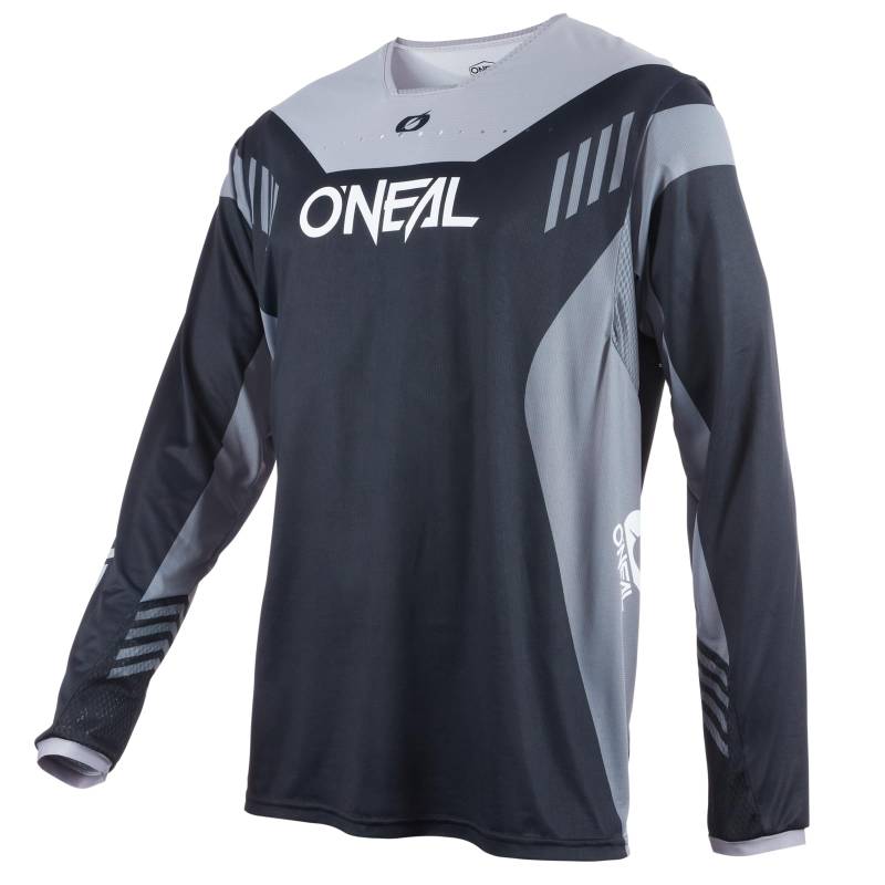 O'NEAL | Mountainbike-Trikot | MTB Mountainbike DH Downhill FR Freeride | Atmungsaktives Material, maximale Bewegungsfreiheit | Element FR Jersey Hybrid V.22 | Erwachsene | Schwarz Grau | Größe M von O'NEAL