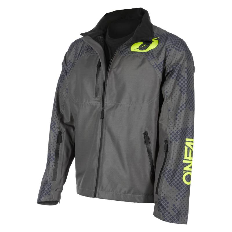 O'NEAL | Offroadregen-Jacke | Motocross Enduro Downhill MTB | Wasserdicht. Unterarmbelüftung | Shore Rain V.22 Jacket | Erwachsene | Grau Neon-Gelb | Größe XL von O'NEAL
