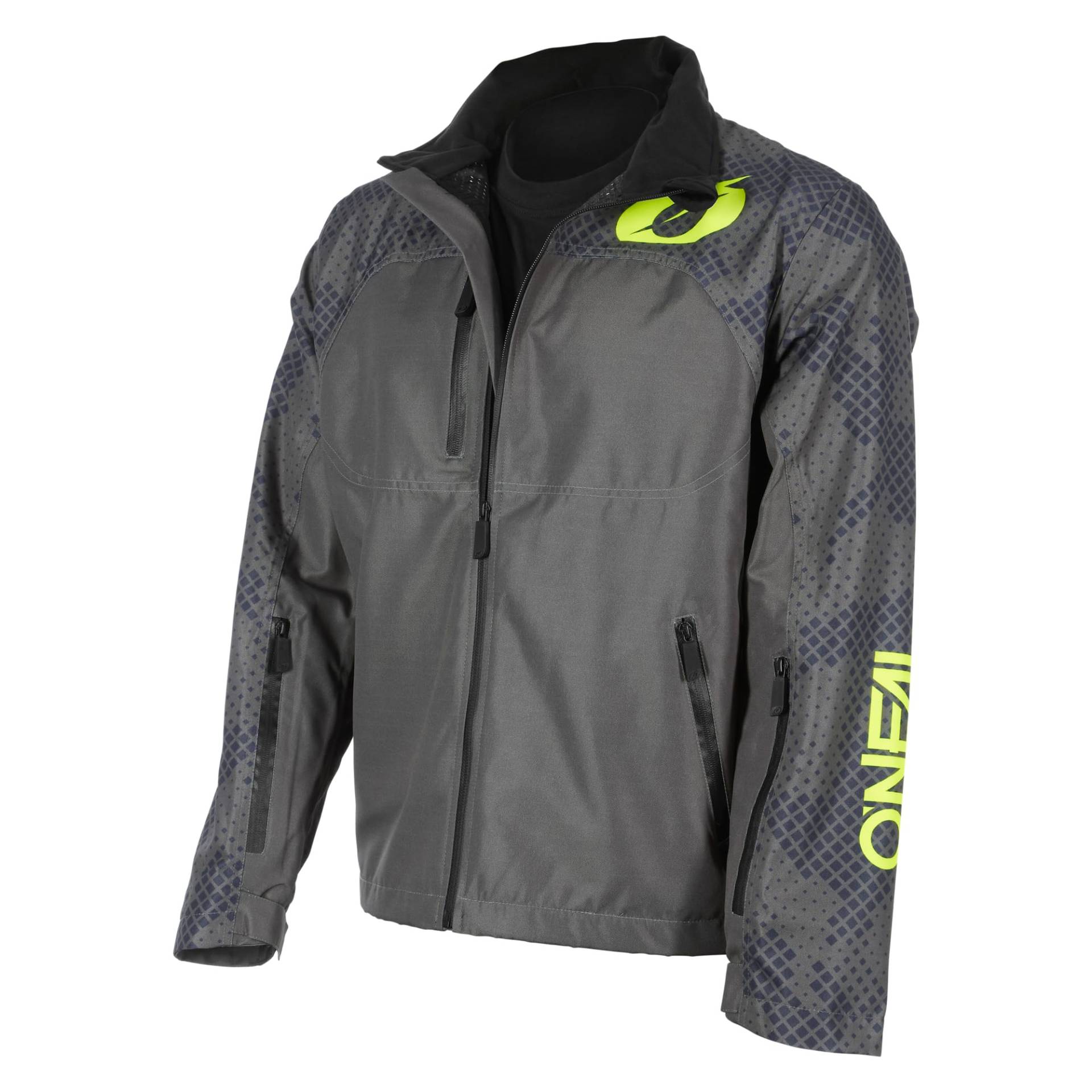 O'NEAL | Offroadregen-Jacke | Motocross Enduro Downhill MTB | Wasserdicht. Unterarmbelüftung | Shore Rain V.22 Jacket | Erwachsene | Grau Neon-Gelb | Größe XL von O'NEAL