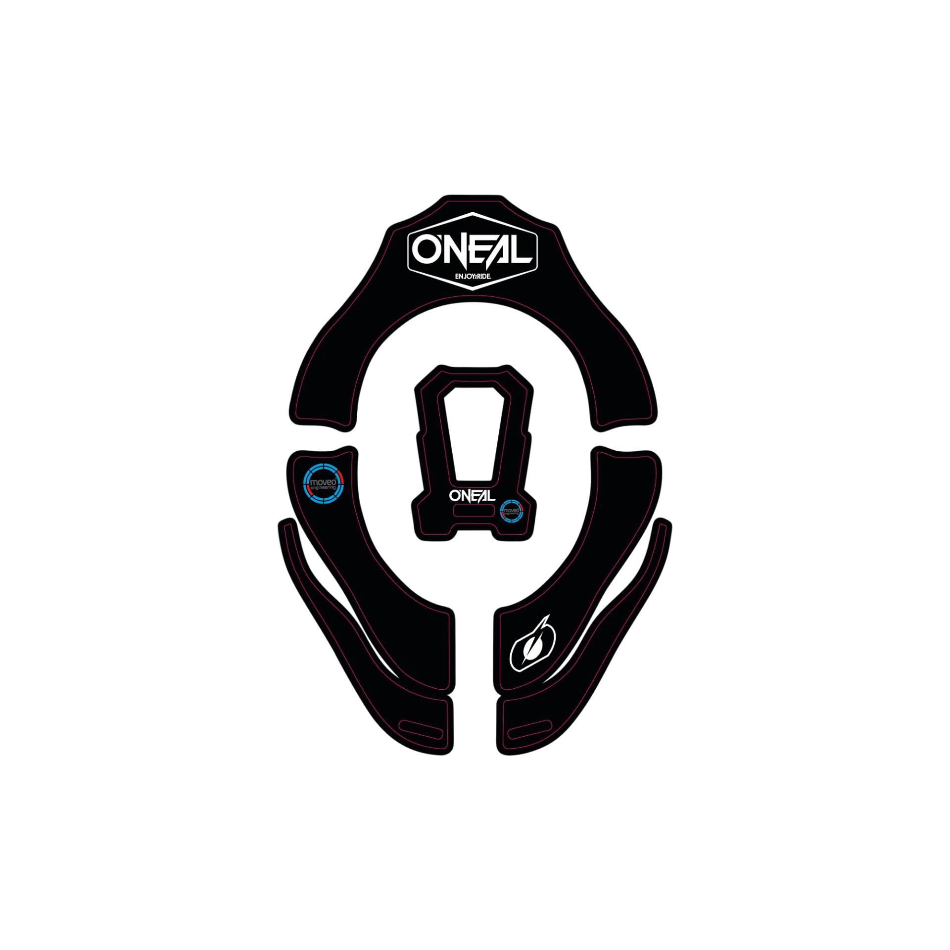 O'NEAL | Protektoren-Aufkleber | Motocross Enduro | TRON Neckbrace Aufkleber, 50% PET, 50% pflanzliche Faser | TRON Design Sticker Solid | Schwarz | One Size von O'NEAL