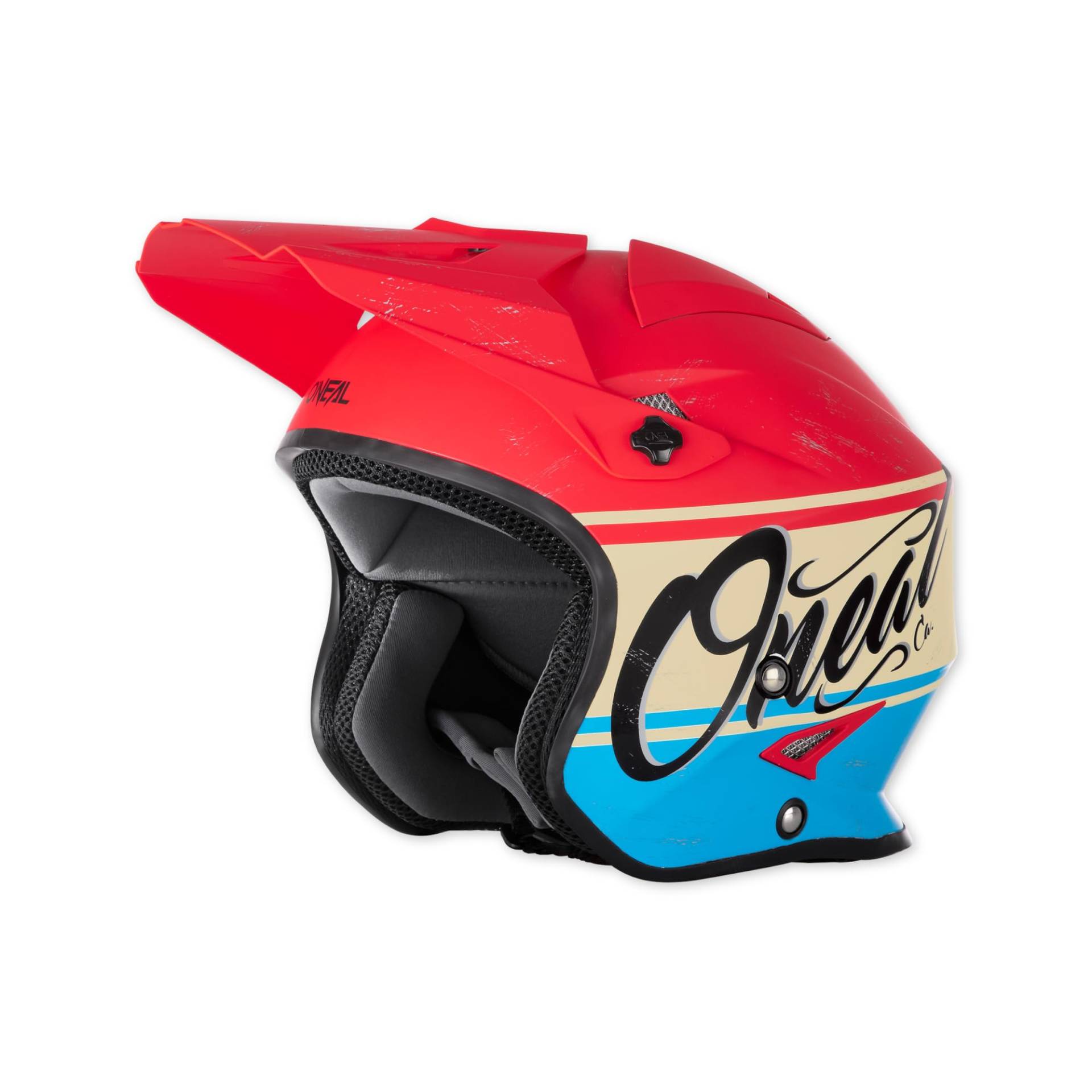 O'NEAL Slat Helmet Motorradhelm Herren Damen I Enduro Street Adventure I Fieberglas Jethelm mit waschbarem Innenfutter I I Rot Blau I Größe S von O'NEAL