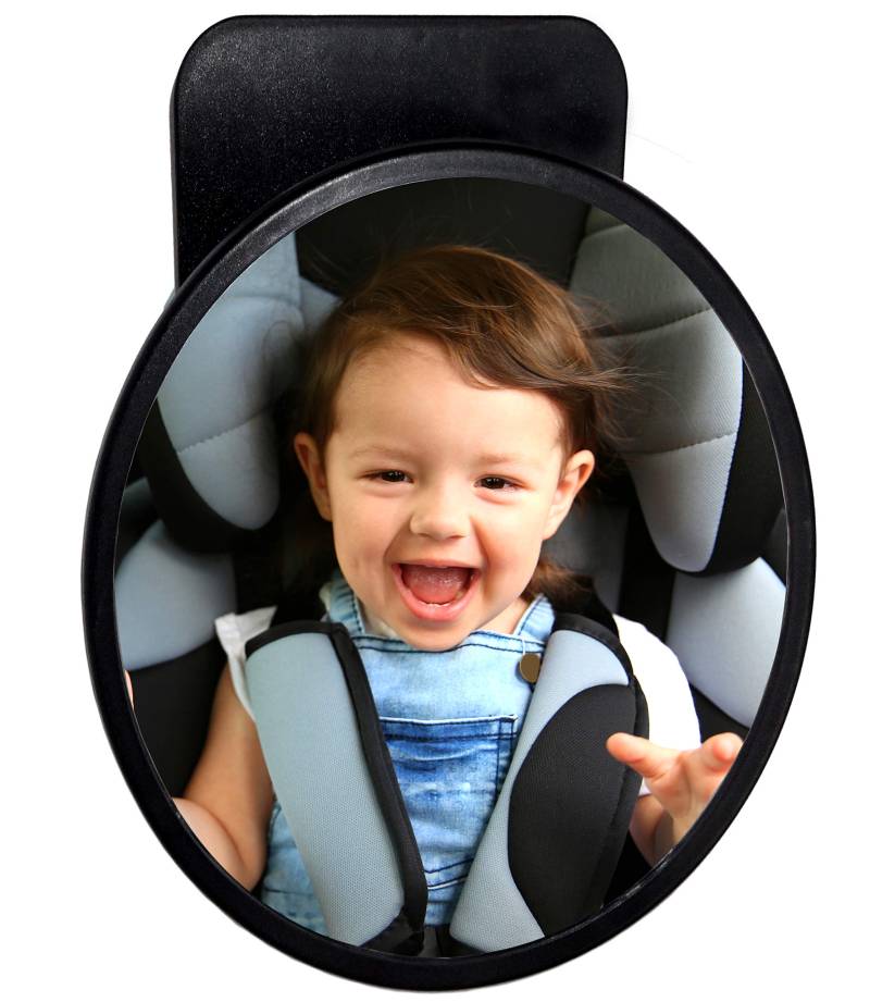 Großer Rücksitzspiegel für Babys19 cm BabyView Sicherheitsspiegel für alle Autos perfekt für Babyschalen und Kindersitze für mehr Sicherheit im Auto einfachste Montage von O&W Security