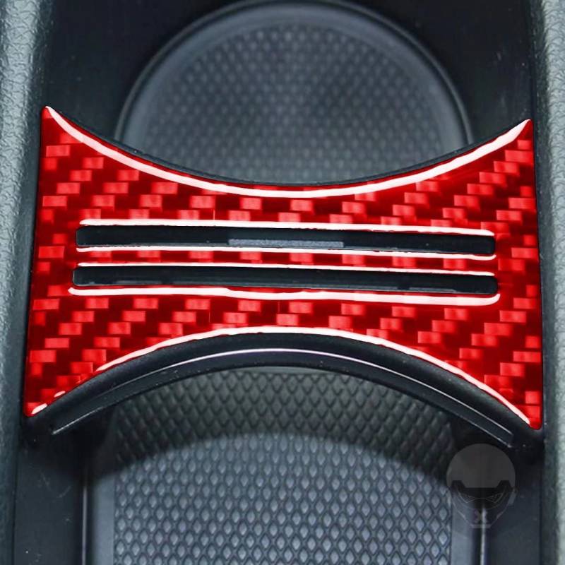 Kohlefaser-Auto-Innenzubehör, Zentralsteuerung, Becherhalter, Abdeckung für Mercedes-Benz CLA GLA C117 X156 2014-2019 (Rot, Einsatz B) von OAD