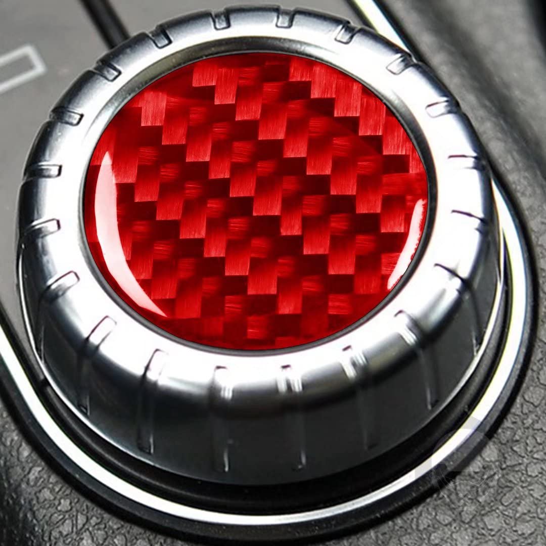 Kohlefaser-Auto-Innenzubehör, Zentralsteuerung, Multimedia-Knopfabdeckung, Verkleidung für Mercedes-Benz CLA GLA C117 X156 2014-2019 (rot) von OAD