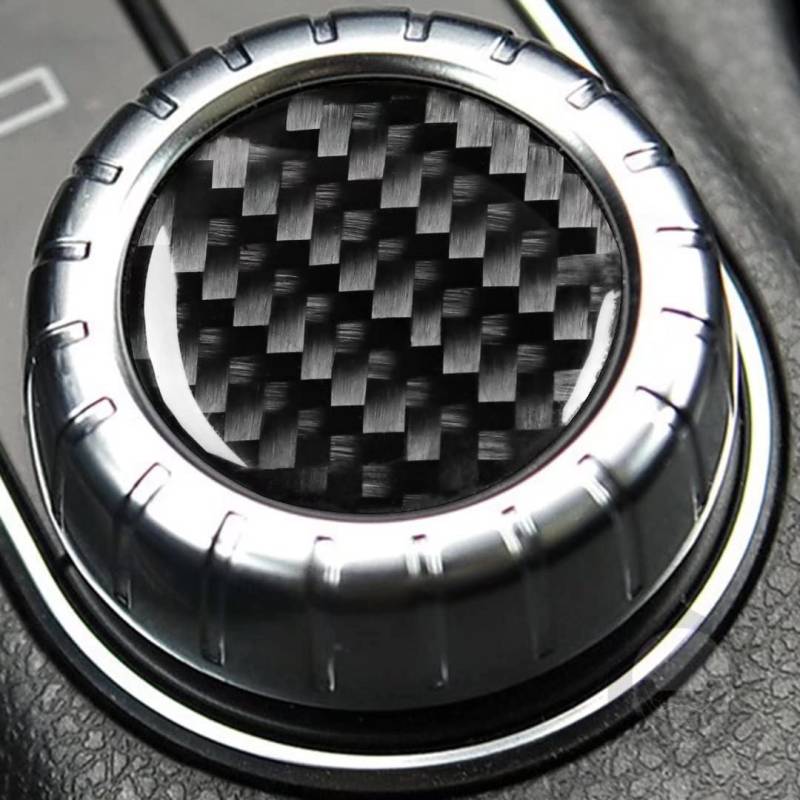 Kohlefaser-Auto-Innenzubehör, Zentralsteuerung, Multimedia-Knopfabdeckung, Verkleidung für Mercedes-Benz CLA GLA C117 X156 2014-2019 (schwarz) von OAD