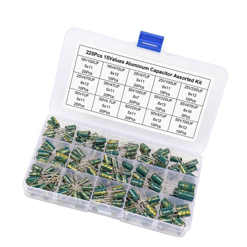 225pcs Aluminium Elektrolytkondensator Set Hochfrequenzkondensator Einfach Für Projekte Und Elektronikreparatur von OAJABBGE