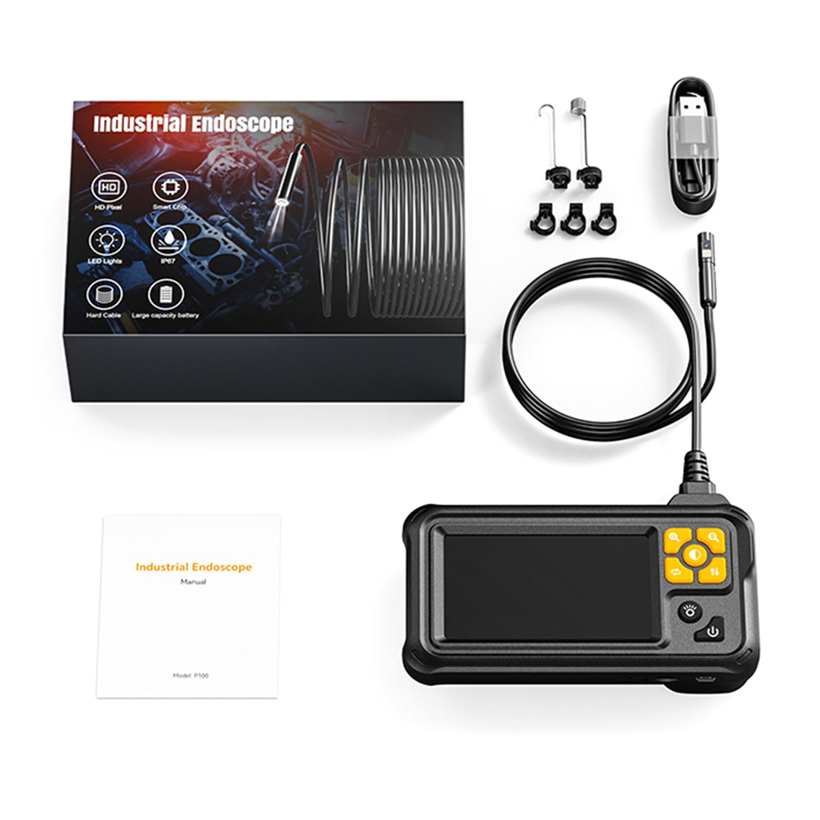 OAJABBGE Industrielle Endoskopinspektionskamera Doppellinsen Boorescope Scope Kamera Mit 4 3-Zoll Bildschirm 8 LEDs Typ C Wiederaufladbar OAJABBGE Industrielle Endoskopinspektionskamera Doppellinsen Boorescope Scope Kamera Mit 4 3-Zoll Bildschirm 8 LEDs Typ C Wiederaufladbar von OAJABBGE