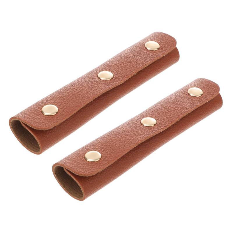 OATIPHO 2 Stück Taschendekoration Taschenzubehör Ledergriff Taschenhenkel Überzug Stichworte Wickeln handhaben Taschengriff Handtasche Koffergriff Gürtel Tasche Handschutz PU-Leder Brown von OATIPHO