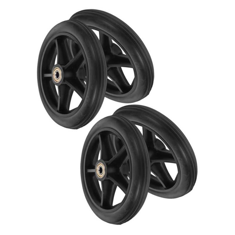OATIPHO 4 Stück Vorderrad Walker Zubehör Reifen Ersatz Rollstuhlräder Für Walker Scooter Räder Ersatzräder Gummiräder Edelstahl Schwarz von OATIPHO