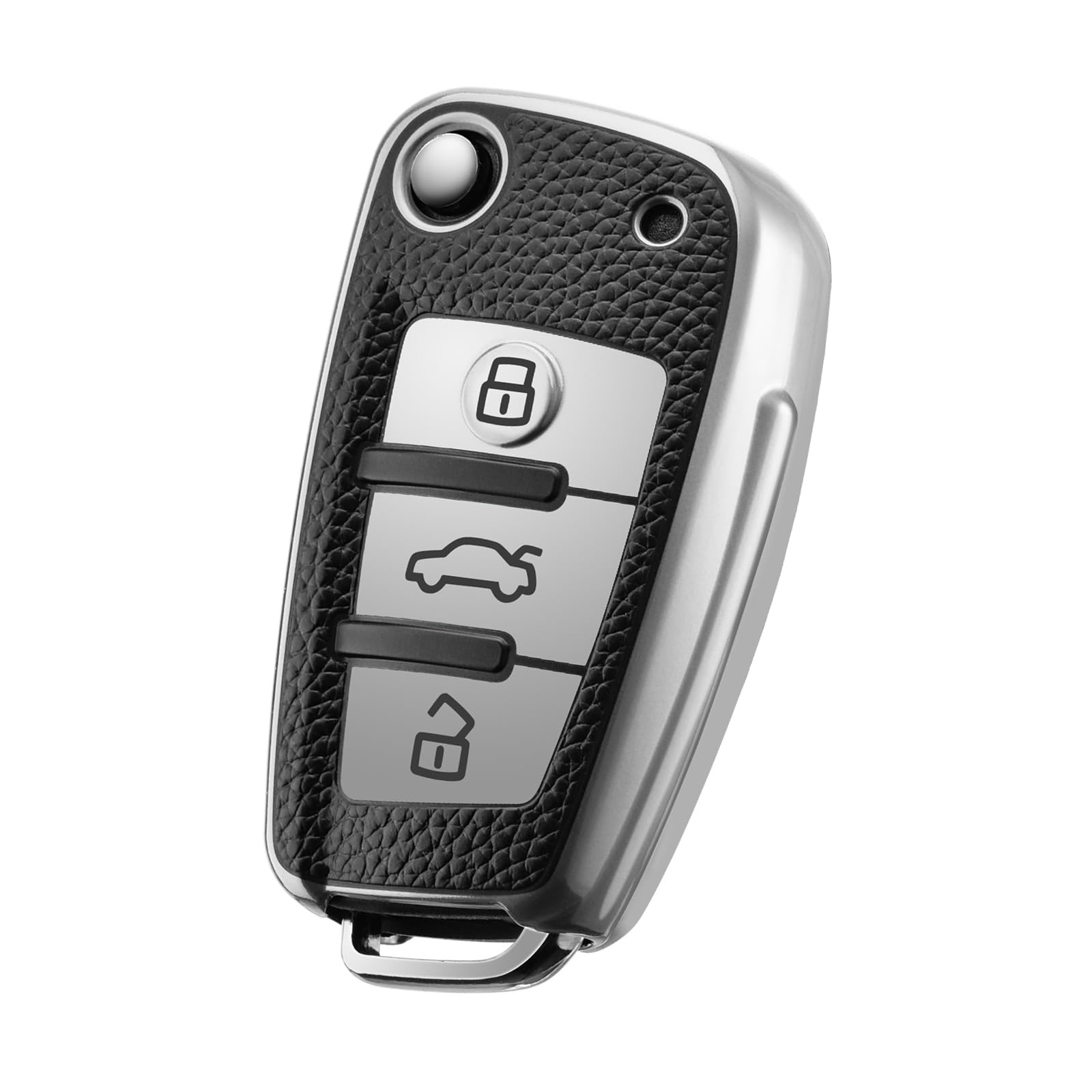 OATSBASF Autoschlüssel Hülle für Audi, Schlüsselhülle für A1 A3 A4 A6 Q3 Q5 Q7 S3 R8 TT Silicone TPU Schlüsselbox Cover (PW-Silber) von OATSBASF