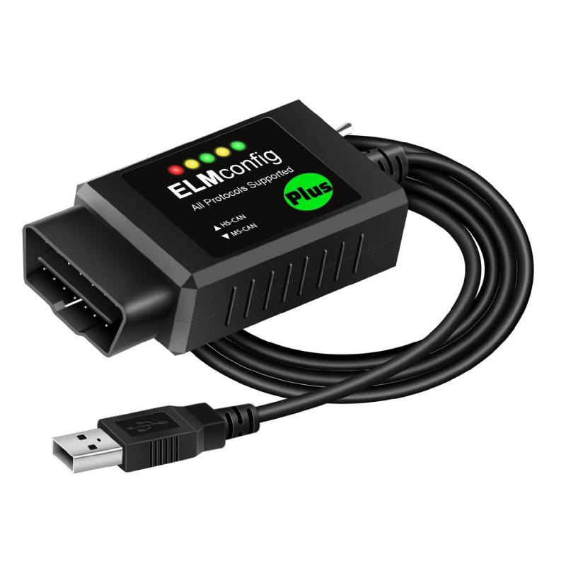 FORScan ELMconfig OBD2 Adapter - USB Scanner mit Automatic (MS/HS) CAN Schalter mit Ford F150 F250- Professionelles OBDII Diagnose Scan Tool für Lincoln und Mazda von OBDResource