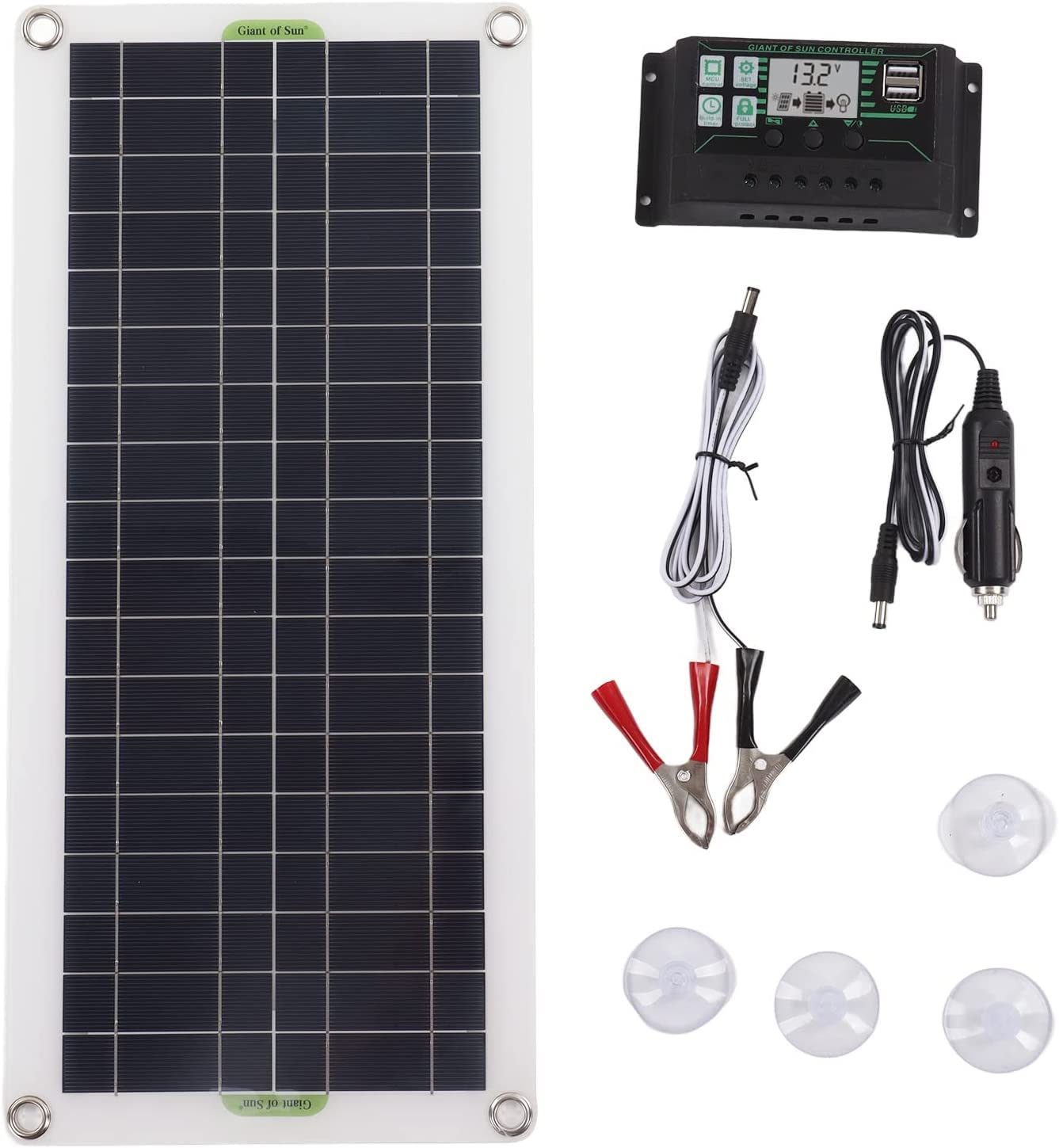 OBEST 12V 30W Solarpanel, 30A Autobatterie Ladegerät mit Alligator Clip und USB Ausgang, Tragbares Solarpanel, Spannungsregler Polykristallines Silizium Notstromversorgung für Wohnmobil Trailer Boot OBEST 12V 30W Solarpanel, 30A Autobatterie Ladegerät mit Alligator Clip und USB Ausgang, Tragbares Solarpanel, Spannungsregler Polykristallines Silizium Notstromversorgung für Wohnmobil Trailer Boot von OBEST
