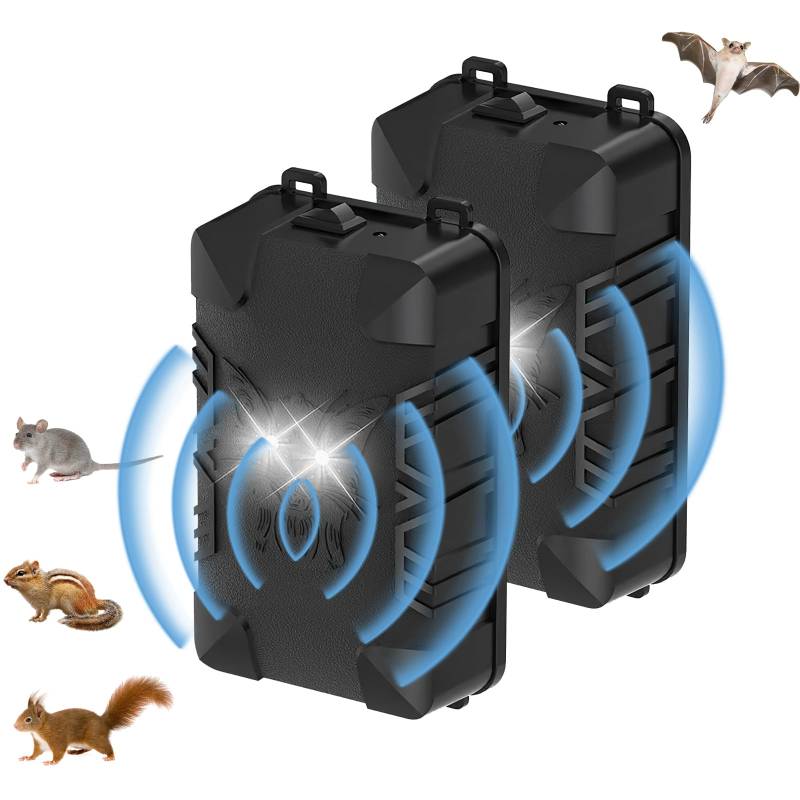 OBEST 2 Stück Marderabwehr Auto Ultraschall mit licht, Marderschreck Auto Marderabwehr bewegungsmelder Marderschutz für Auto/Haus, Mäuse vertreiben für Dachboden, Motorraum, Lagerhäuser von OBEST