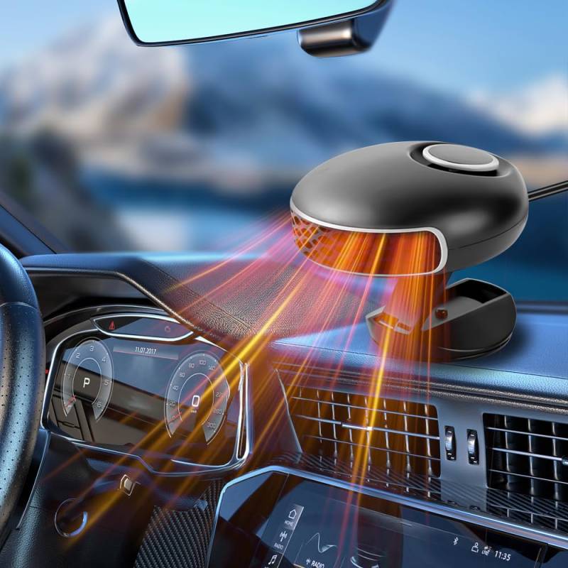 OBEST Auto Heizlüfter 12V,Tragbar Heizung,Windschutzscheiben Defroster Demister,Luftreiniger und Kühlventilator zum Die Meisten Autos,Wird auf dem Armaturenbrett und Windschutzscheibe installiert von OBEST