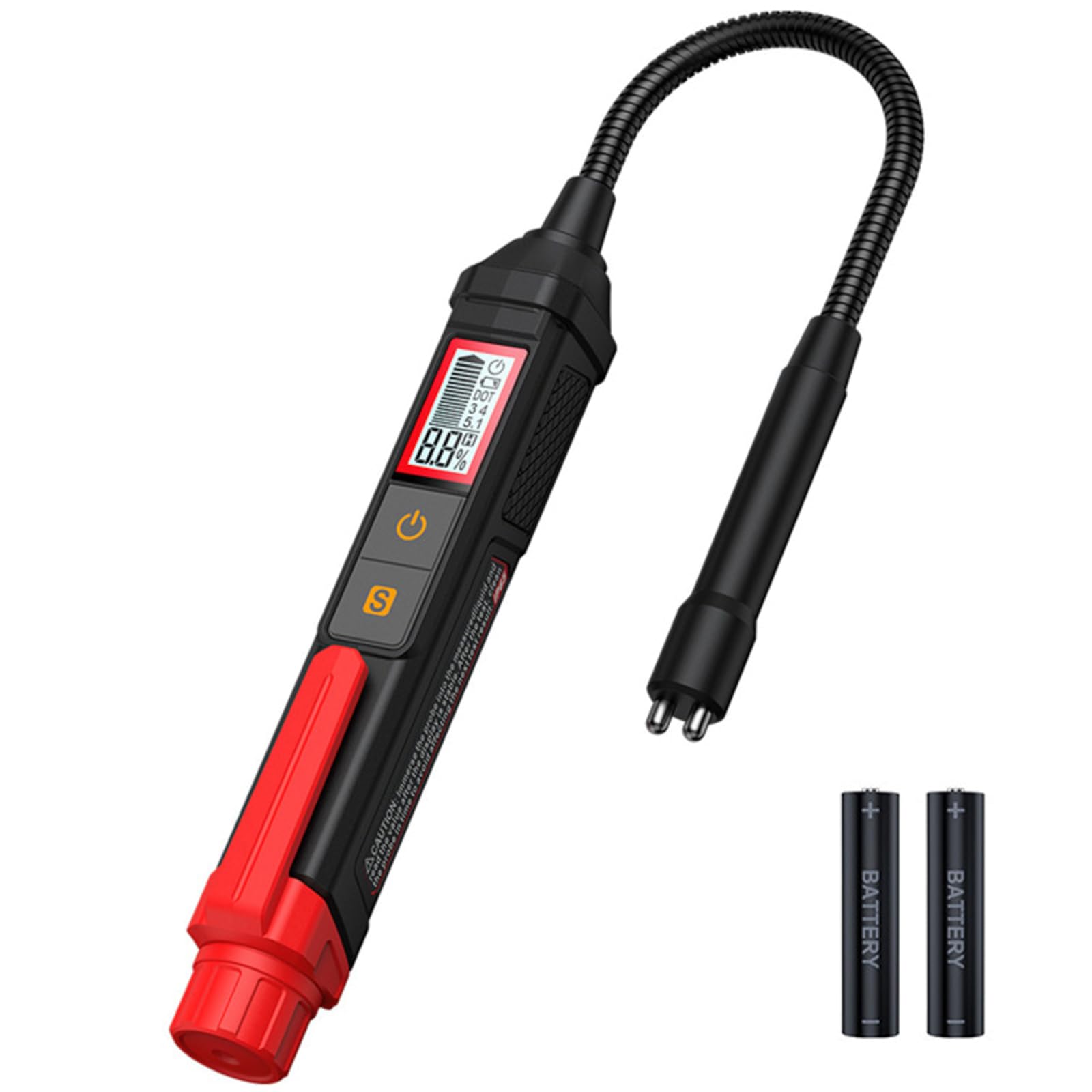 OBEST Bremsflüssigkeitstester geeignet für Bremsflüssigkeit DOT 3/4/5.1,Auto Universal bremsflüssigkeitsprüfer mit Batterien,mit LED Anzeige,Ton- und Lichtalarm,Hochpräzise Sonde OBEST Bremsflüssigkeitstester geeignet für Bremsflüssigkeit DOT 3/4/5.1,Auto Universal bremsflüssigkeitsprüfer mit Batterien,mit LED Anzeige,Ton- und Lichtalarm,Hochpräzise Sonde von OBEST