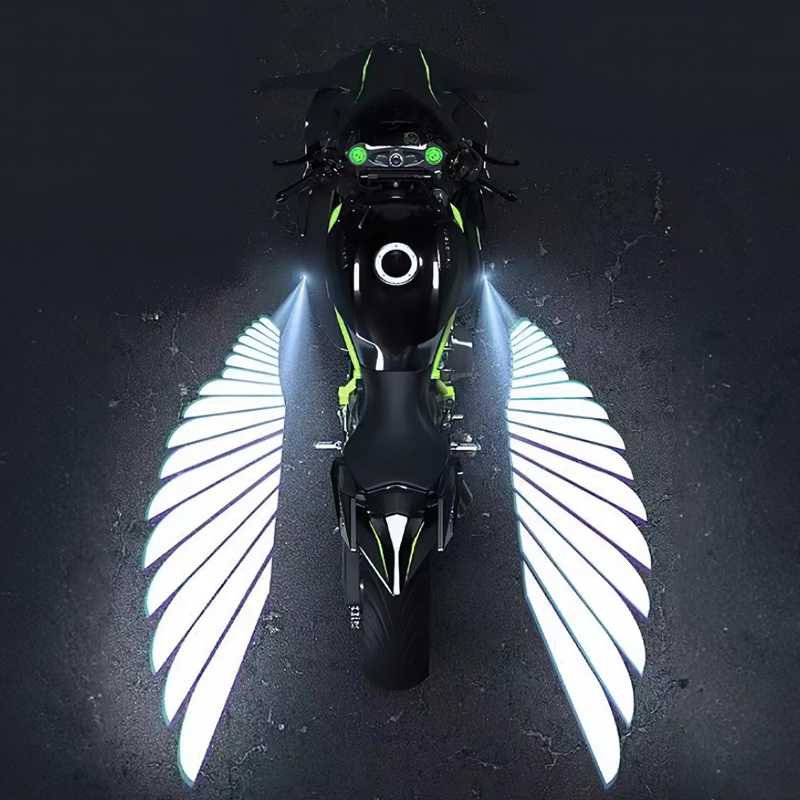 OBEST Motorrad Modifikationslicht,Engelsflügelförmiges LED Projektionslicht,Nicht Perforiertes Motorrad Willkommens Atmosphärenlicht,Passend für Alle Fahrzeugmodelle OBEST Motorrad Modifikationslicht,Engelsflügelförmiges LED Projektionslicht,Nicht Perforiertes Motorrad Willkommens Atmosphärenlicht,Passend für Alle Fahrzeugmodelle von OBEST