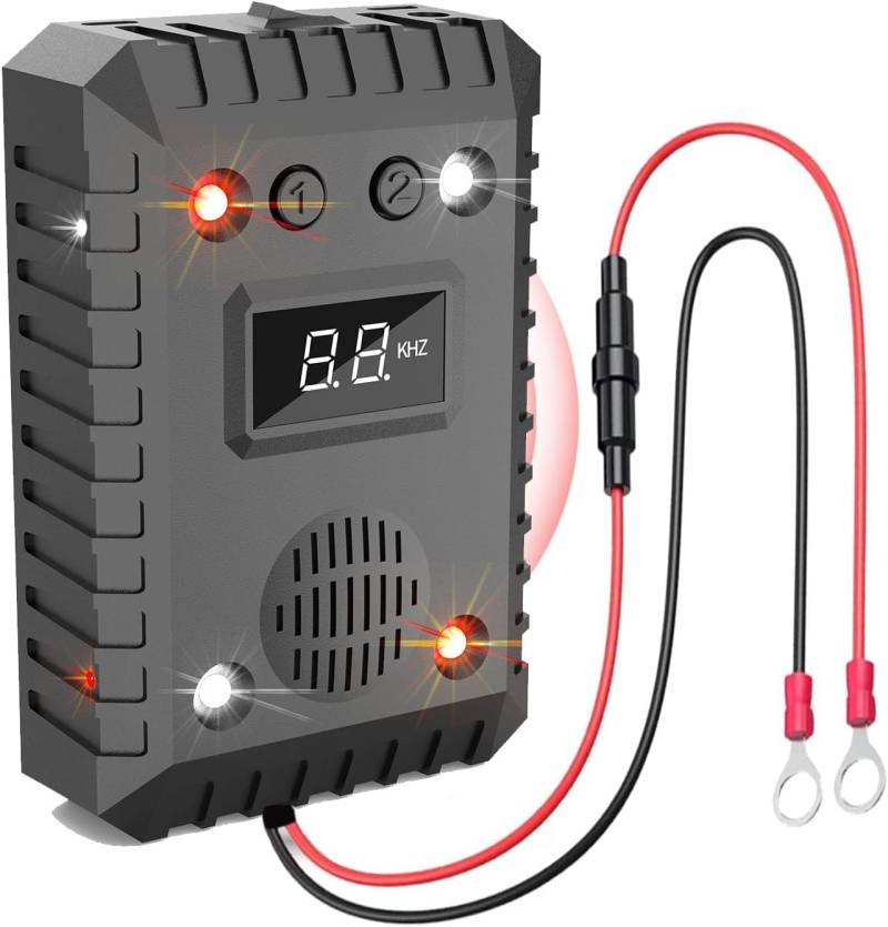 OBEST Marderabwehr Auto Ultraschall mit LED licht,marderschreck Auto,marderschutz Auto,marderfalle schreck Auto,mäuseschreck für Dachboden,Motorrad,Schädlingsbekämpfungsmittel für Auto Haus von OBEST