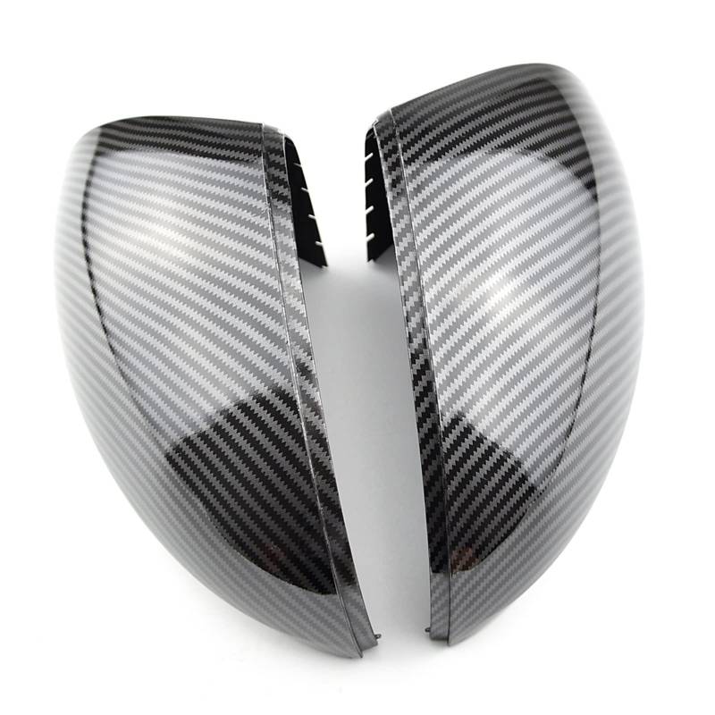 Auto Spiegelkappen Carbon Fiber Bright Black Side Rearview Mirror Cover Für VW Für Tiguan 2008–2015 Außenspiegelkappen (Farbe : Kohlenschwarz) von OBIOZZ