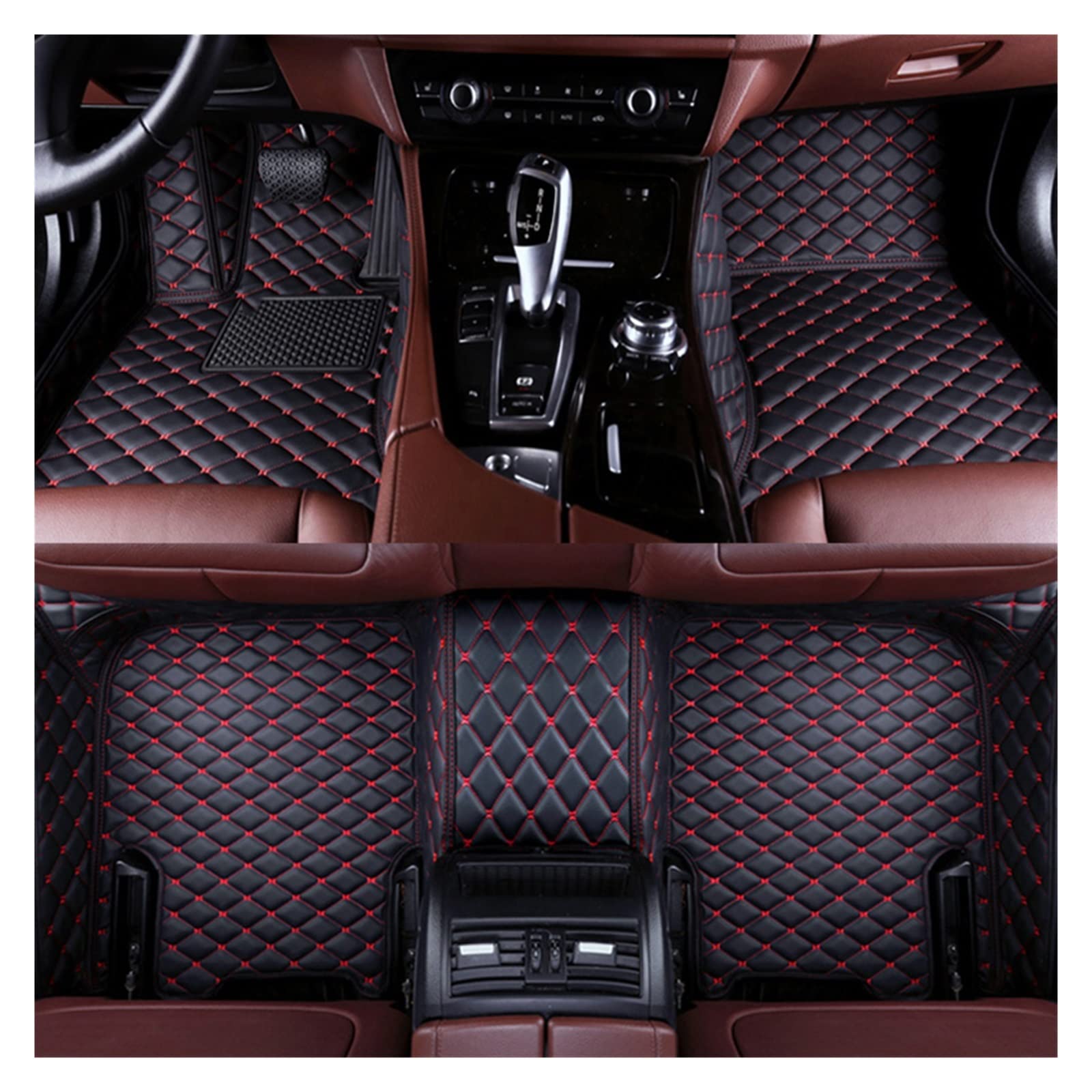 Für Mercedes GLA KLASSE W166 W167 GL GLB GLC GLE GLK GLS Auto Fußmatten Auto Sonderdesign Zubehör rutschfeste Fussmatten (Farbe : Schwarz Rot) von OBIOZZ