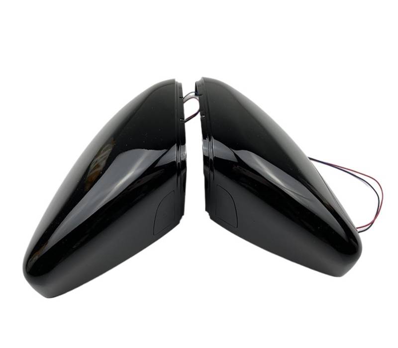ABS + Seitenrückspiegelabdeckung | Kompatibel Mit VW Touran 2013-2020 | Blinkerspiegel Schwarz Glänzend Mit Spurhalteassistent von OBLIBQOE