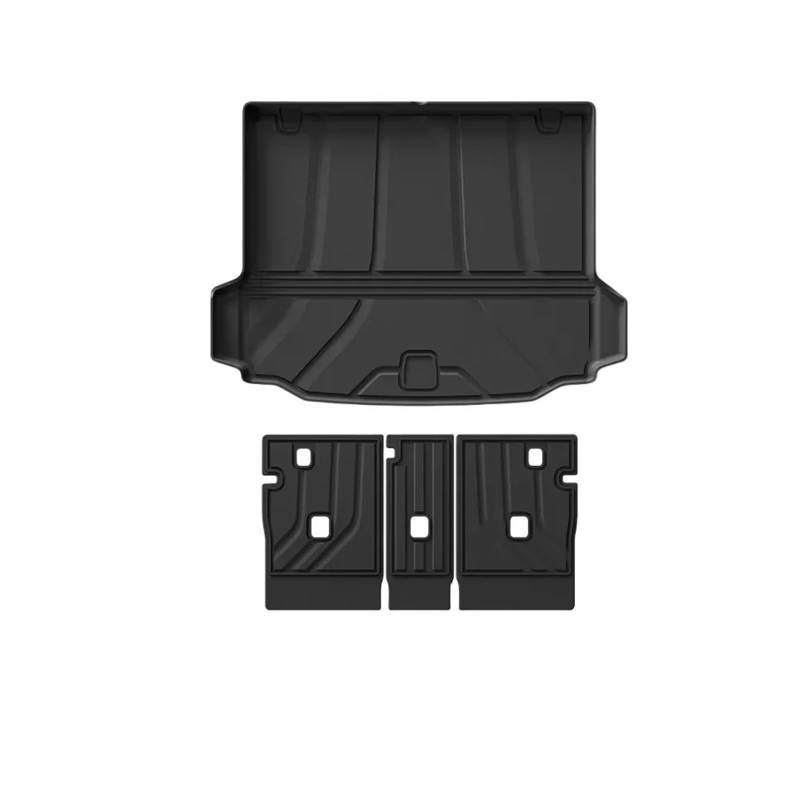 Auto-TPE-Fußmatten for Jedes Wetter, Kompatibel Mit BMW X3 X4 IX3 2018–2024, wasserdichte Auto-Matten, Schutzmatte for Die Rückenlehne(4pcs Back Sets) von OBLIBQOE