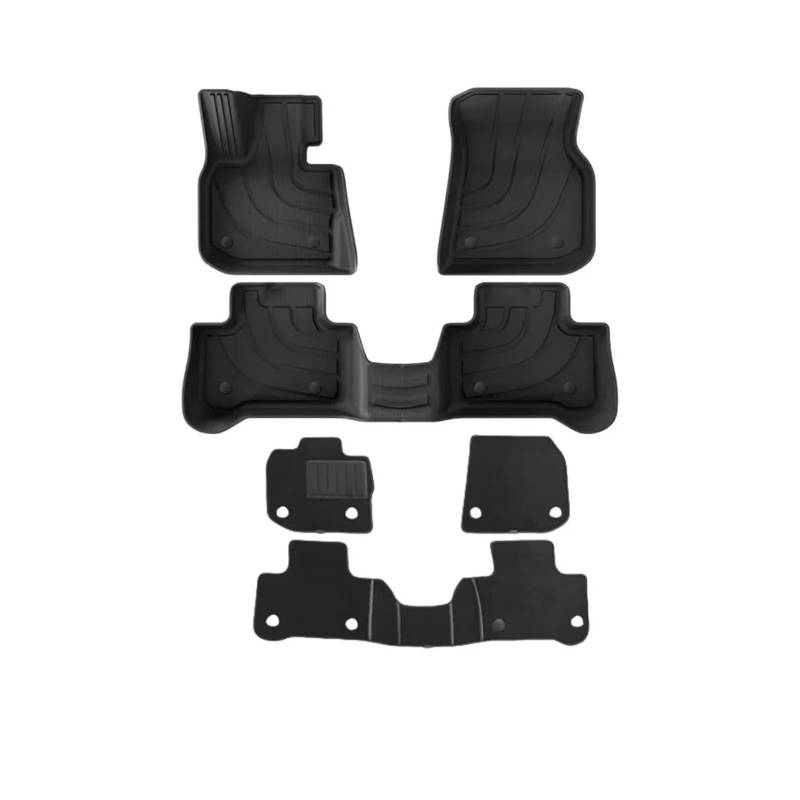 Auto-TPE-Fußmatten for Jedes Wetter, Kompatibel Mit BMW X3 X4 IX3 2018–2024, wasserdichte Auto-Matten, Schutzmatte for Die Rückenlehne(6pcs Sets) von OBLIBQOE