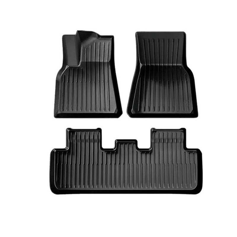 Auto-TPE-Fußmatten for Jedes Wetter, Kompatibel Mit Tesla Model Y 2021–2023, wasserdichte Automatten, Sitzlehnenschutzmatte(4pcs,Right) von OBLIBQOE