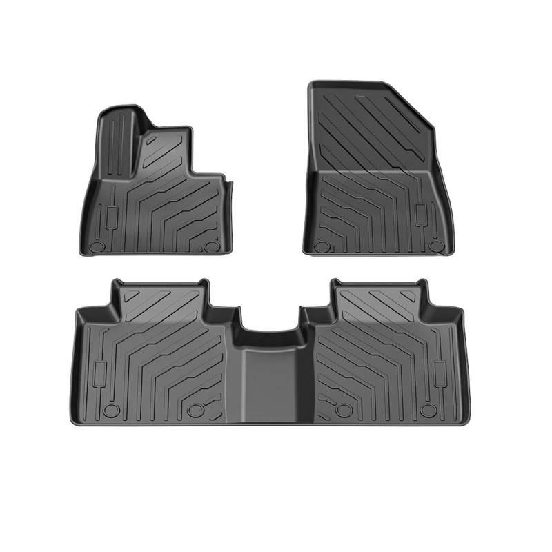 Auto-TPE-Fußmatten for Jedes Wetter, Linkslenker, Kompatibel Mit TZeeker 7X 2024 2025, wasserdichte Auto-Fußmatten, Sitzlehnenschutzmatte(3pcs Single Layer) von OBLIBQOE