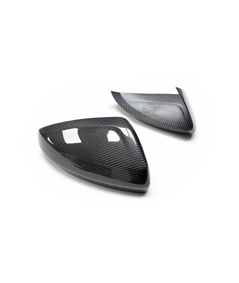Zusatz-/Ersatz-Stil Carbonfaser-Rückspiegelabdeckung For Seitentüren | Kompatibel Mit VW Polo 2019-2022 | ABS + Carbonfaser/Vollcarbonfaser(A add on) von OBLIBQOE