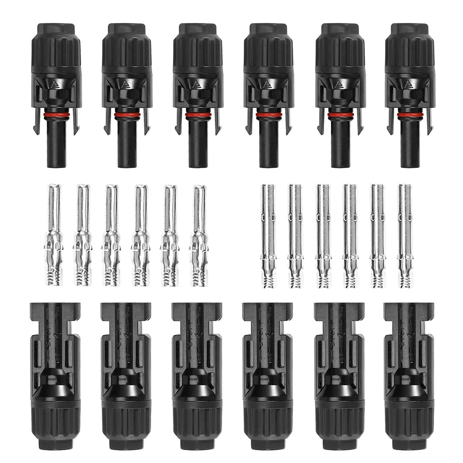 OBLLAR 5 Pairs Solar Cable Connector, männliche/weibliche Solar Panel Cable Connectors, doppelte Dichtungsringe PV Connector, Solar Photovoltaic Connector, schwarz OBLLAR 5 Pairs Solar Cable Connector, männliche/weibliche Solar Panel Cable Connectors, doppelte Dichtungsringe PV Connector, Solar Photovoltaic Connector, schwarz von OBLLAR