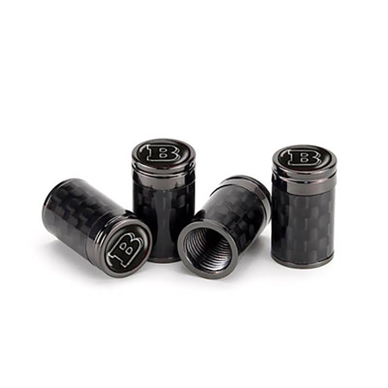 4 Stück Metall Auto Reifen Ventilkappen Luftventilkappen Kompatibel mit für Brabus Reifen Ventil Schmücken Zubehör,A von OBong