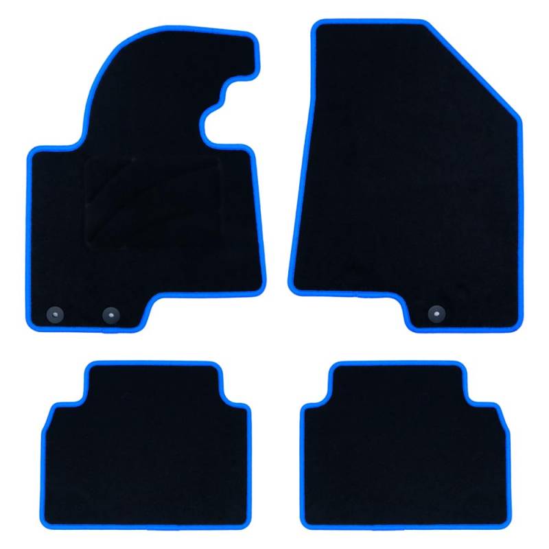 OCC Design Kia Sportage 2010-2016 maßgeschneiderter Teppich, 5 Stück, mit Blauer Paspelierung von OCCDESIGN